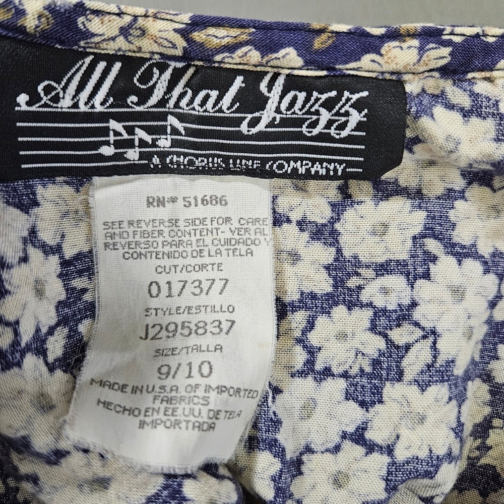 Vintage All That Jazz Navy Blue Floral Daisy Midi Dress 9 / 10 90s USA Grunge - Picture 5 of 10